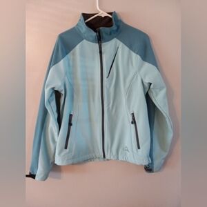 L.L. Bean Women's Size L Reg Softshell Jacket  Full Zip Front  Teal/Gray
